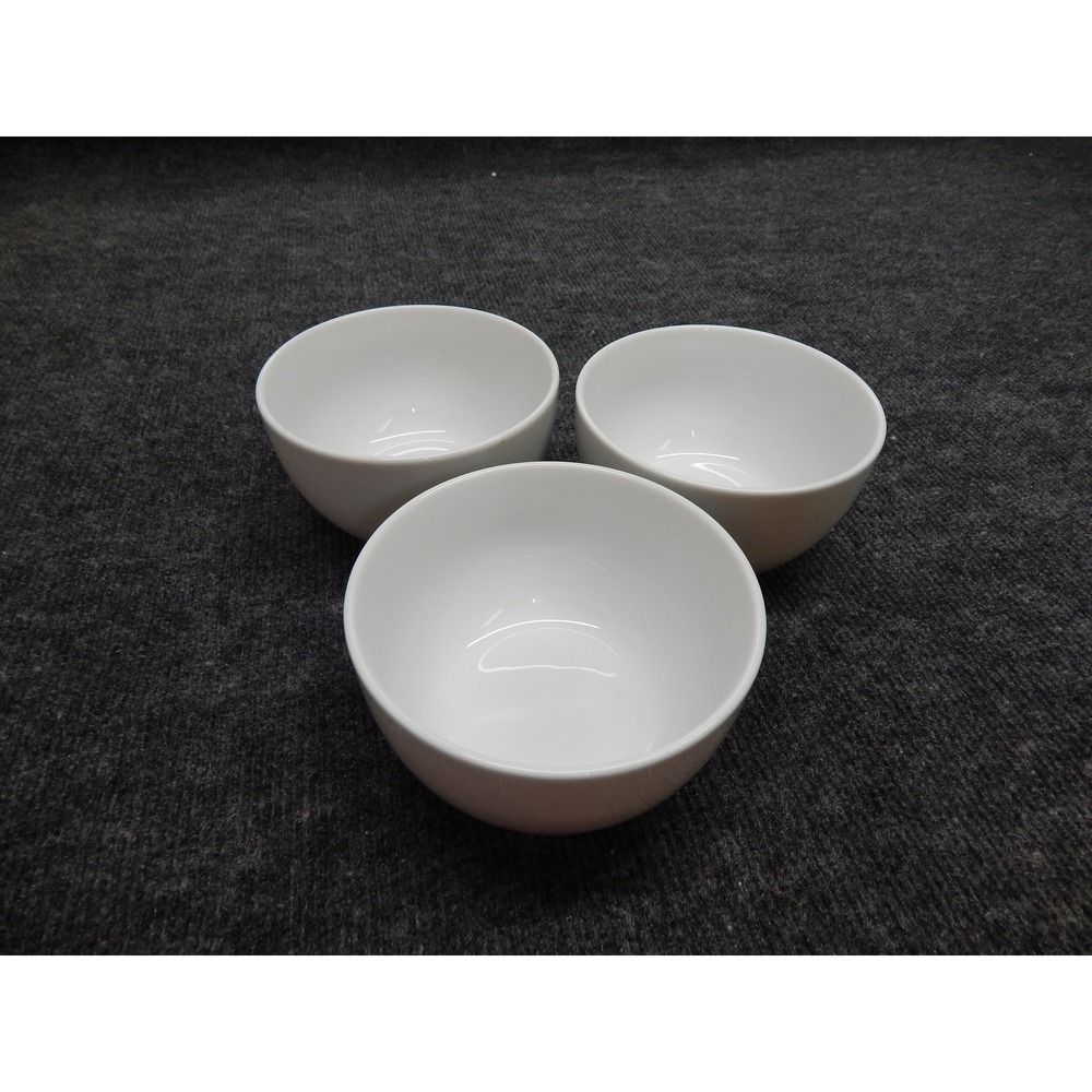 World Market White Ceramic Small Bowls Set of 3 Microwave Dishwasher Safe